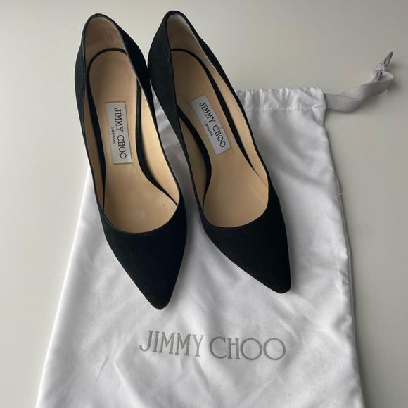 Jimmy Choo Black Suede Pointed Pumps LIKE NEW - Picture 3 of 8